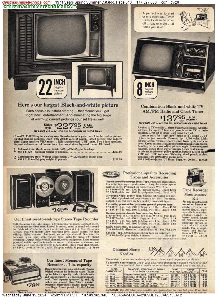 1971 Sears Spring Summer Catalog, Page 610