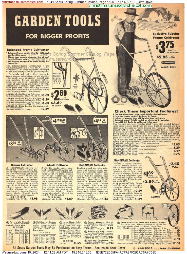 1941 Sears Spring Summer Catalog, Page 1196