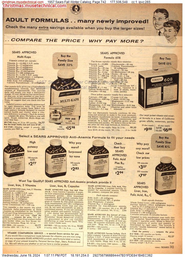 1957 Sears Fall Winter Catalog, Page 742