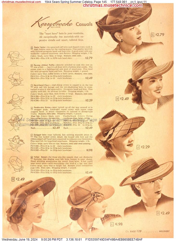 1944 Sears Spring Summer Catalog, Page 145