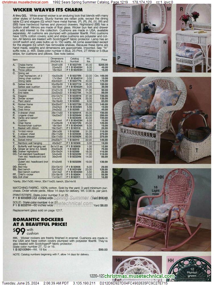 1992 Sears Spring Summer Catalog, Page 1219