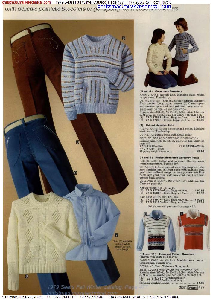1979 Sears Fall Winter Catalog, Page 477