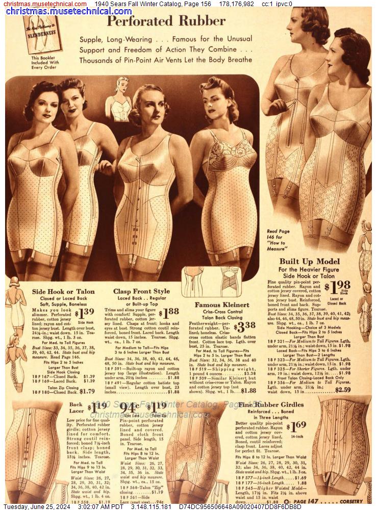 1940 Sears Fall Winter Catalog, Page 156