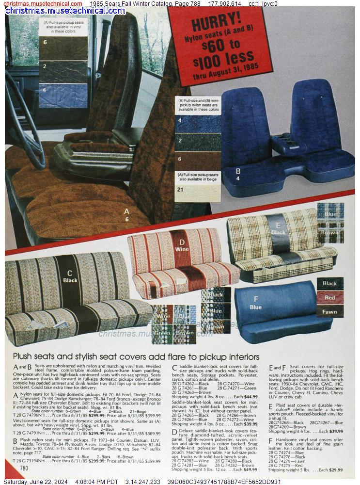 1985 Sears Fall Winter Catalog, Page 788