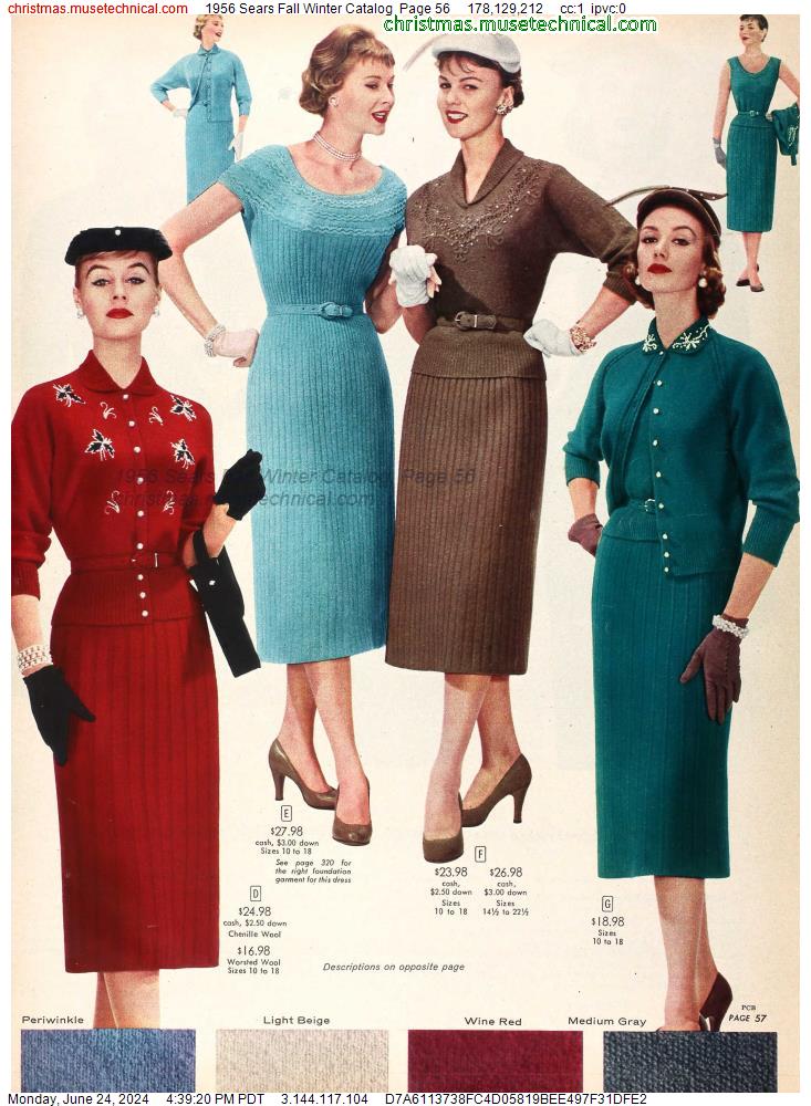 1956 Sears Fall Winter Catalog, Page 56