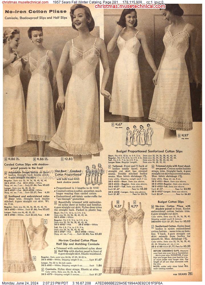 1957 Sears Fall Winter Catalog, Page 281
