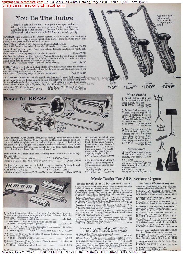 1964 Sears Fall Winter Catalog, Page 1428