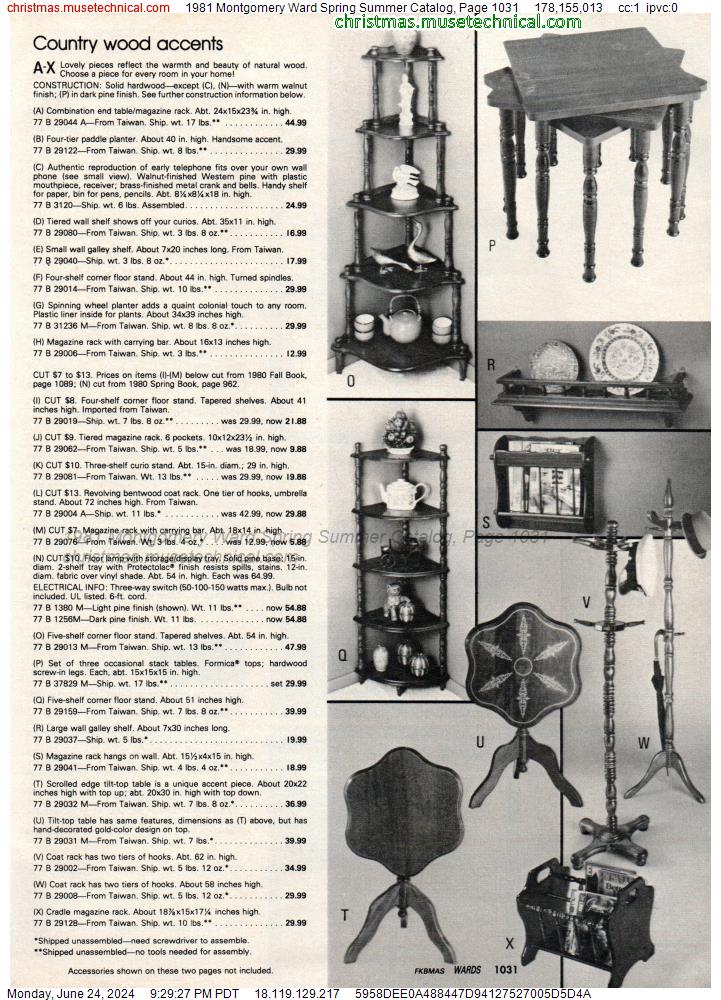 1981 Montgomery Ward Spring Summer Catalog, Page 1031