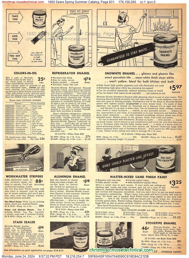 1950 Sears Spring Summer Catalog, Page 831