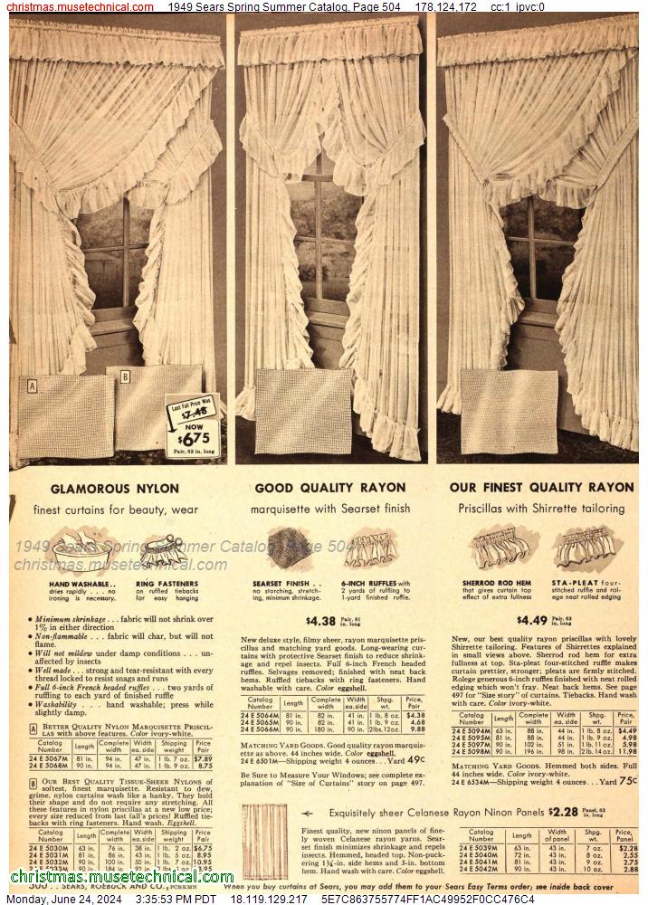 1949 Sears Spring Summer Catalog, Page 504