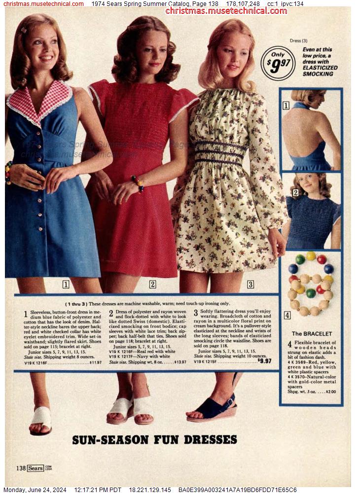 1974 Sears Spring Summer Catalog, Page 138