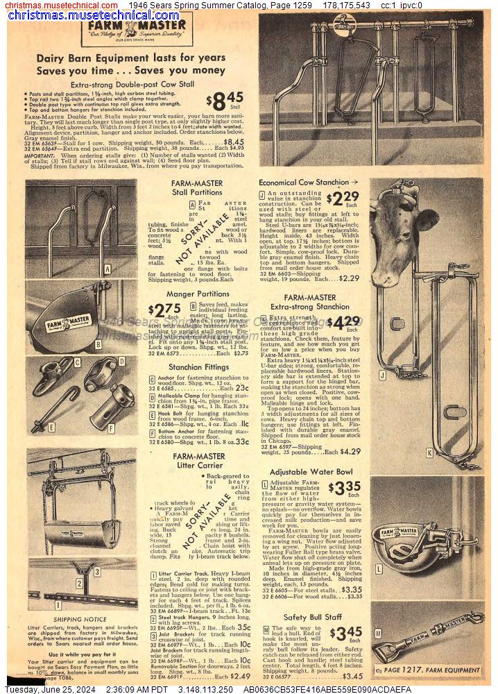 1946 Sears Spring Summer Catalog, Page 1259