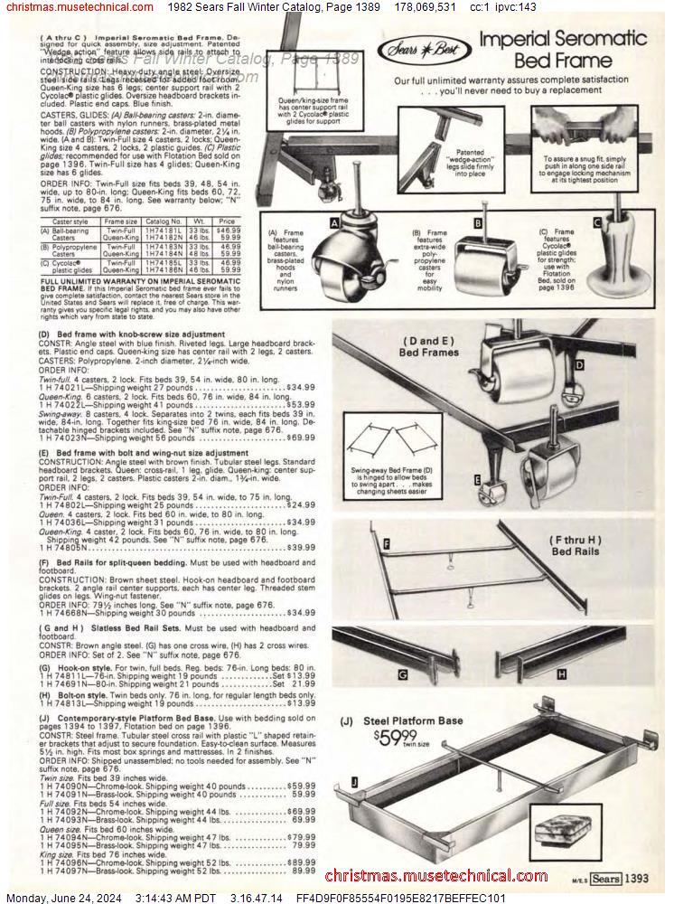 1982 Sears Fall Winter Catalog, Page 1389