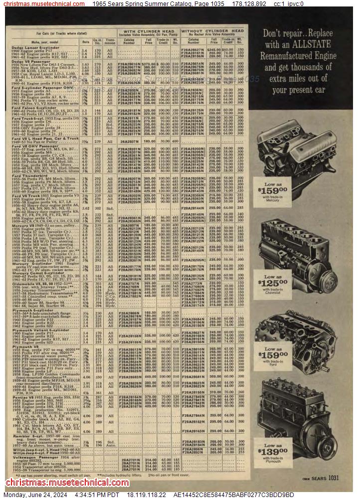 1965 Sears Spring Summer Catalog, Page 1035