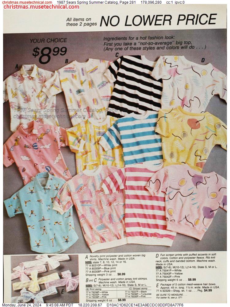 1987 Sears Spring Summer Catalog, Page 281