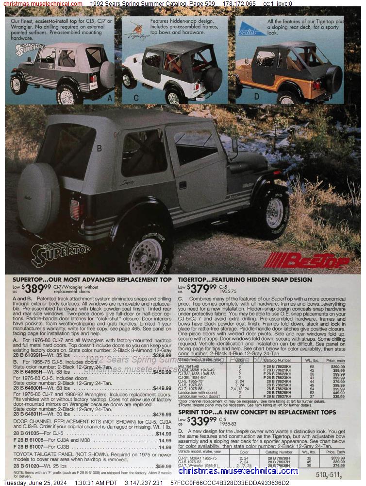 1992 Sears Spring Summer Catalog, Page 509