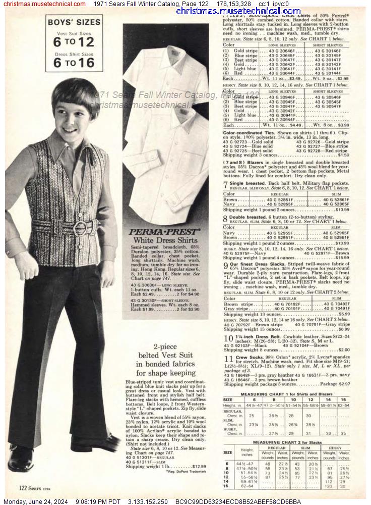 1971 Sears Fall Winter Catalog, Page 122