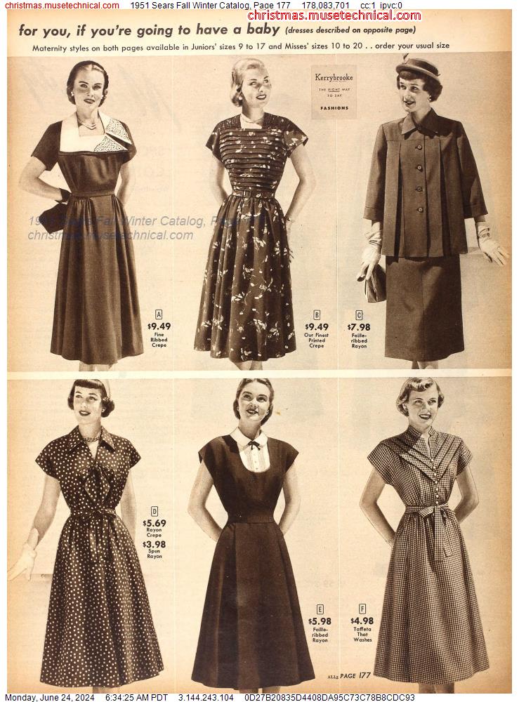 1951 Sears Fall Winter Catalog, Page 177