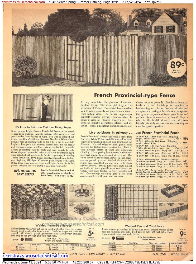 1946 Sears Spring Summer Catalog, Page 1291
