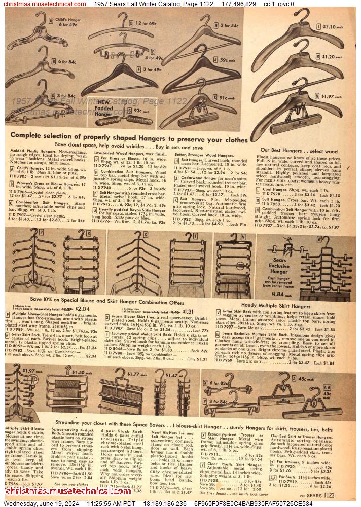 1957 Sears Fall Winter Catalog, Page 1122