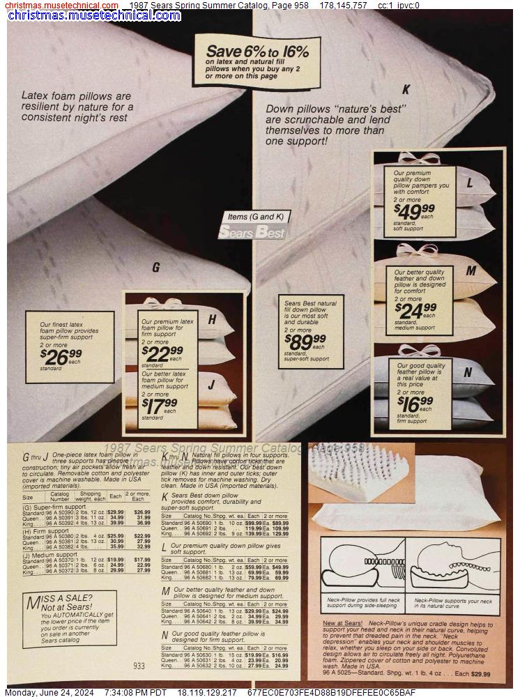 1987 Sears Spring Summer Catalog, Page 958