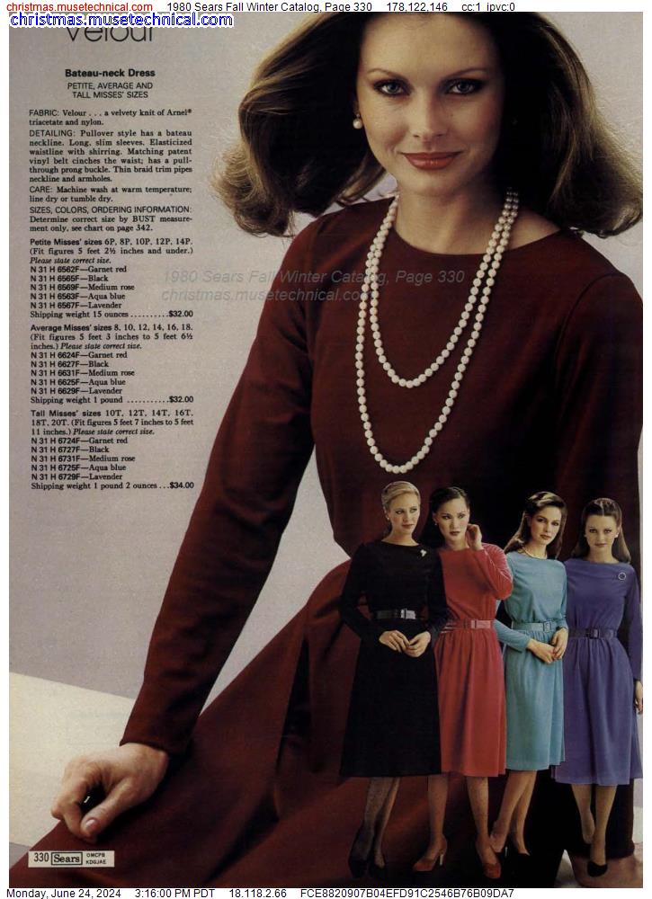 1980 Sears Fall Winter Catalog, Page 330