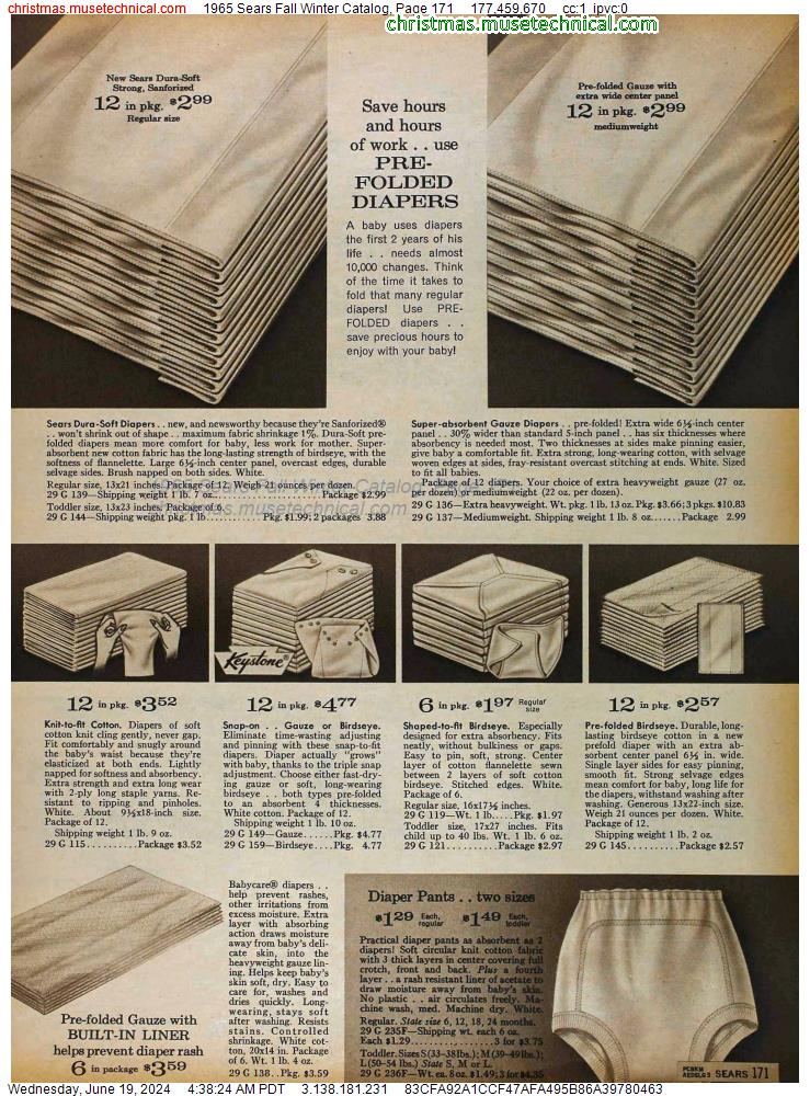 1965 Sears Fall Winter Catalog, Page 171
