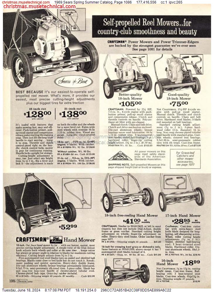 1969 Sears Spring Summer Catalog, Page 1086