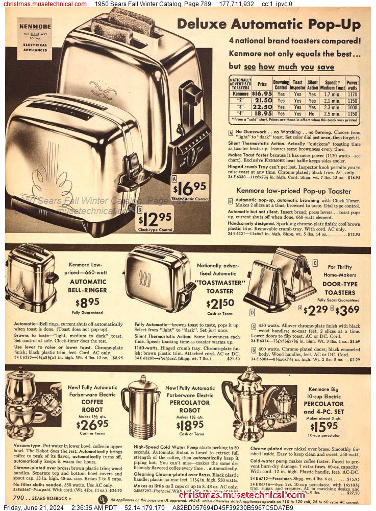 1950 Sears Fall Winter Catalog, Page 789