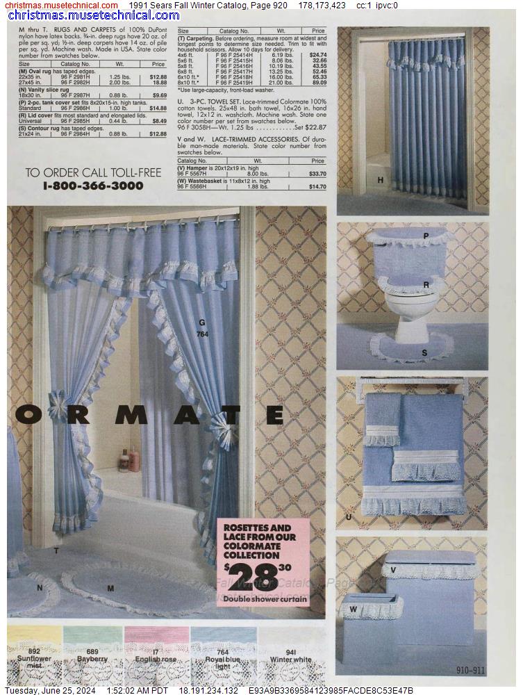1991 Sears Fall Winter Catalog, Page 920