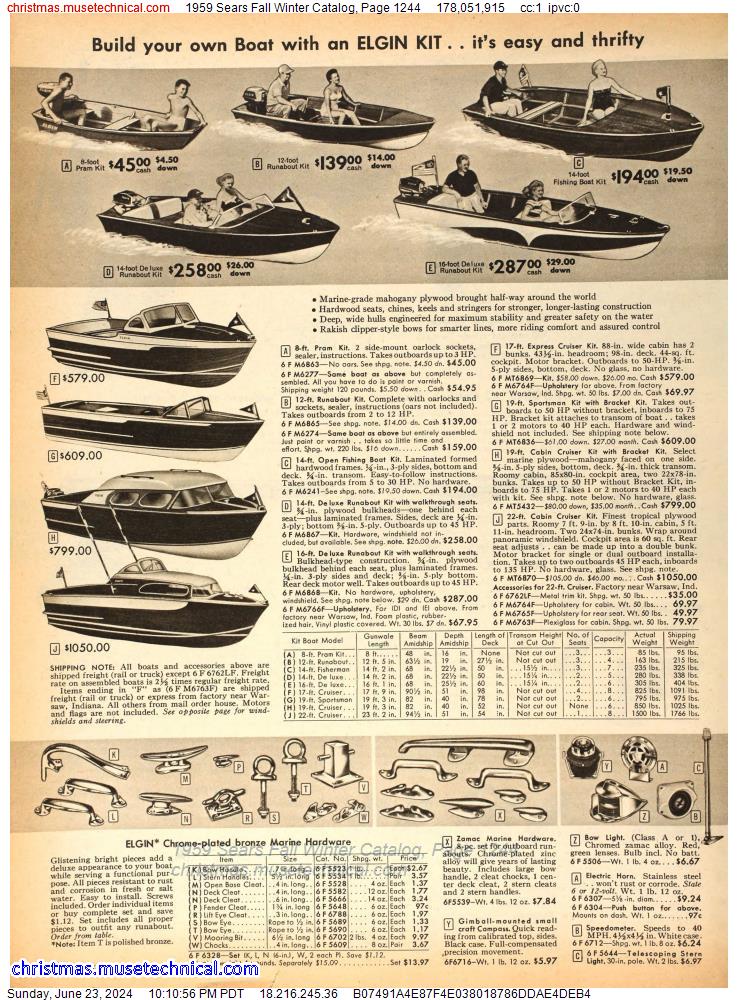 1959 Sears Fall Winter Catalog, Page 1244
