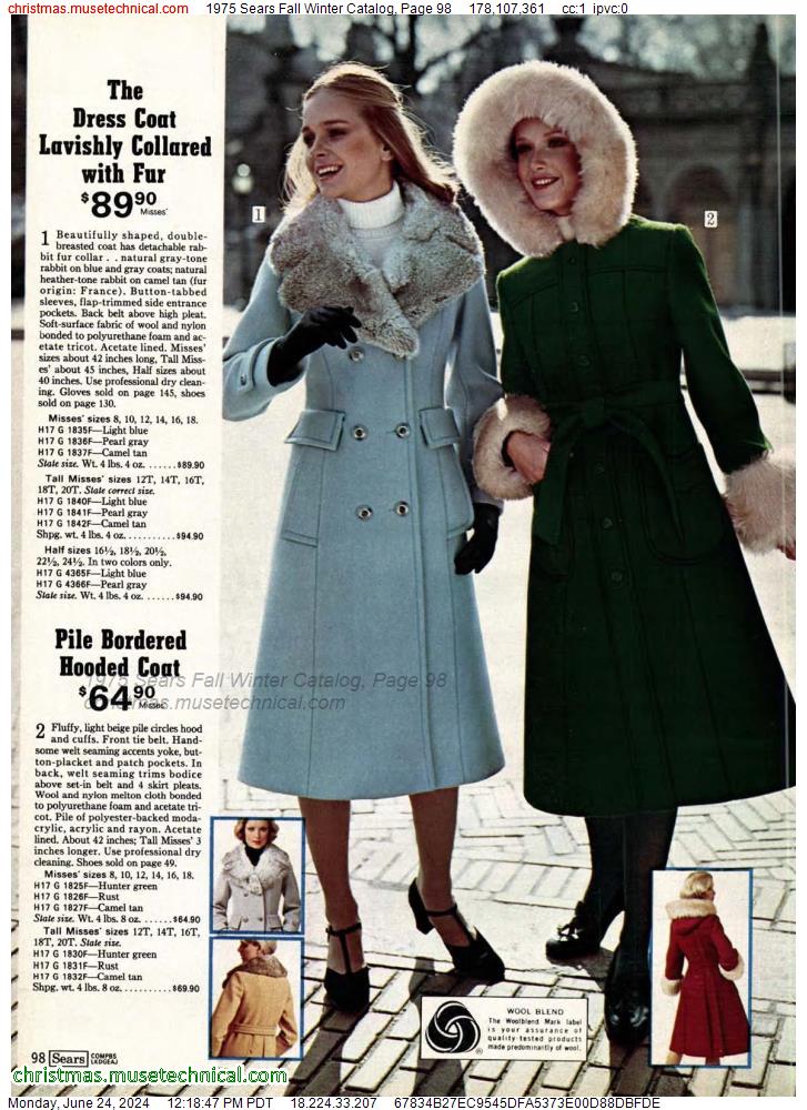 1975 Sears Fall Winter Catalog, Page 98