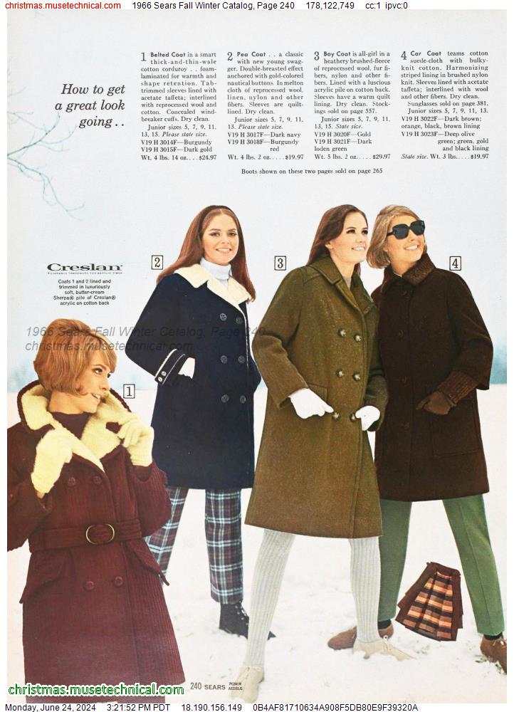 1966 Sears Fall Winter Catalog, Page 240