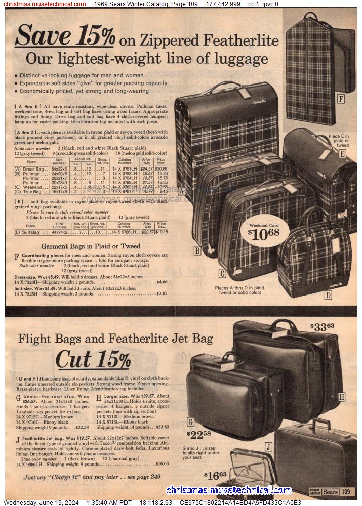 1969 Sears Winter Catalog, Page 109