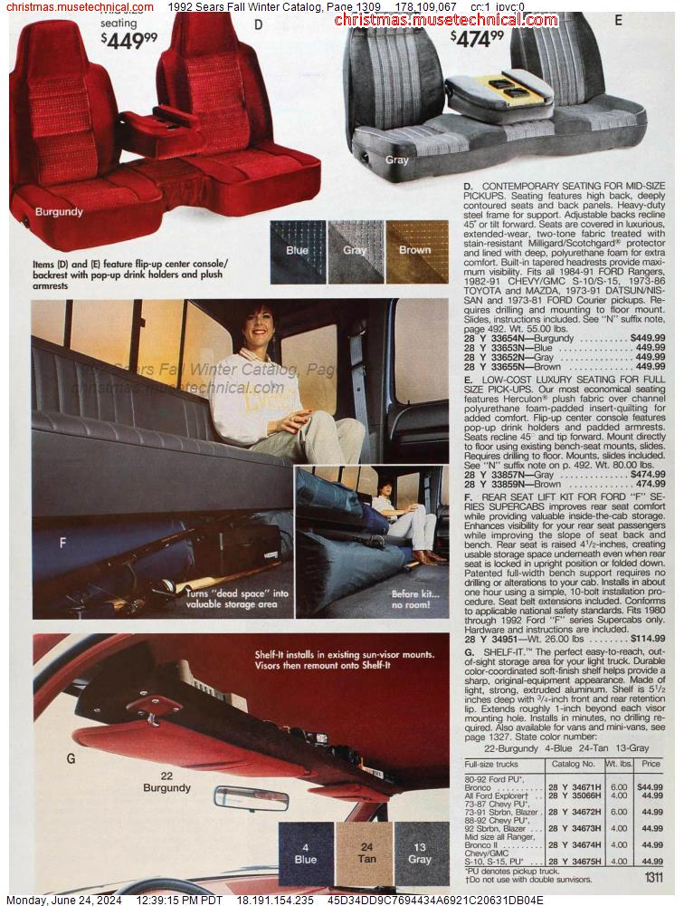 1992 Sears Fall Winter Catalog, Page 1309