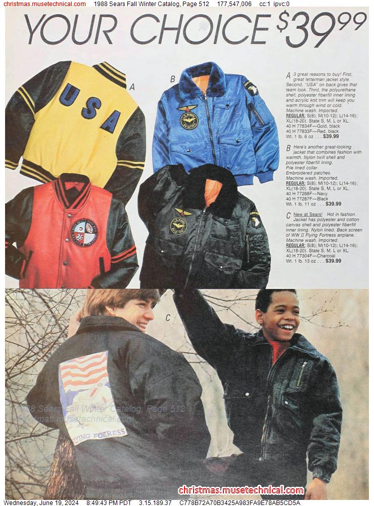 1988 Sears Fall Winter Catalog, Page 512