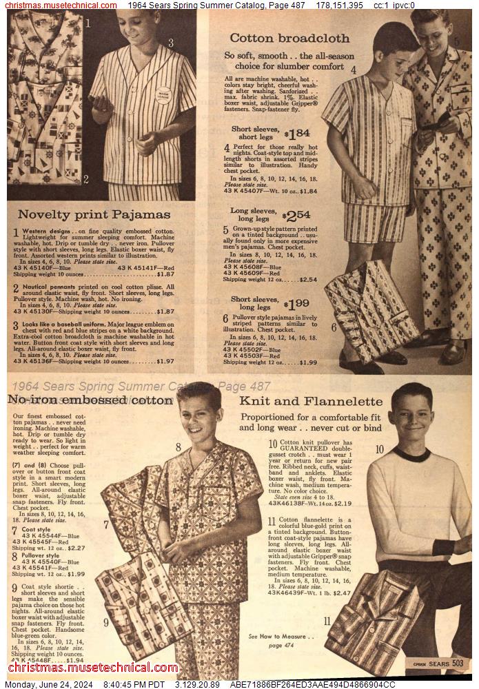 1964 Sears Spring Summer Catalog, Page 487