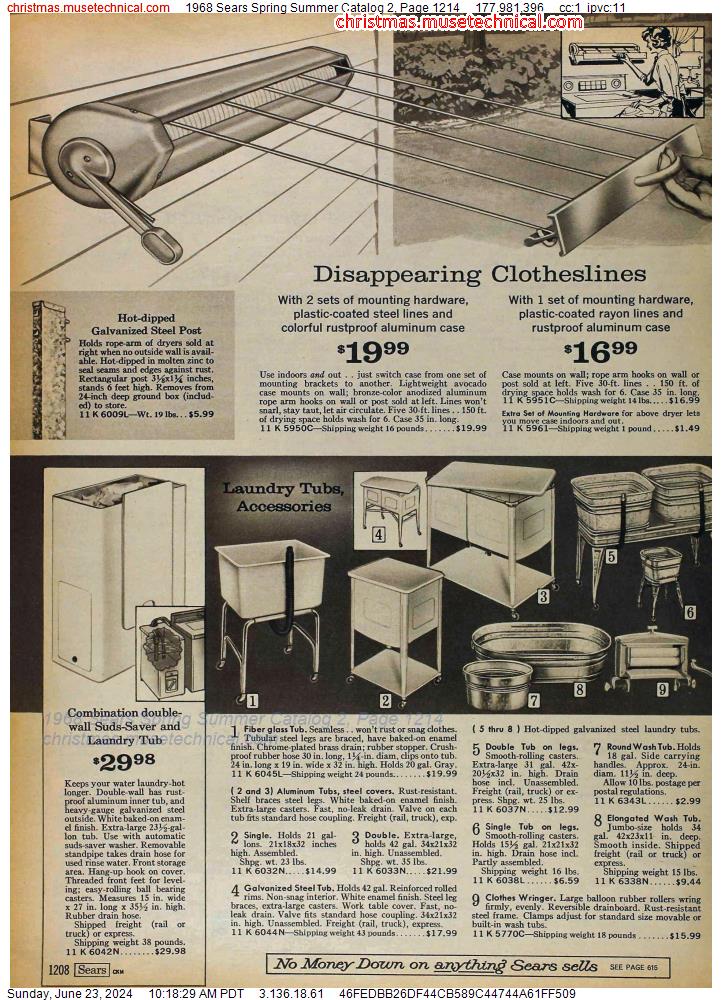 1968 Sears Spring Summer Catalog 2, Page 1214