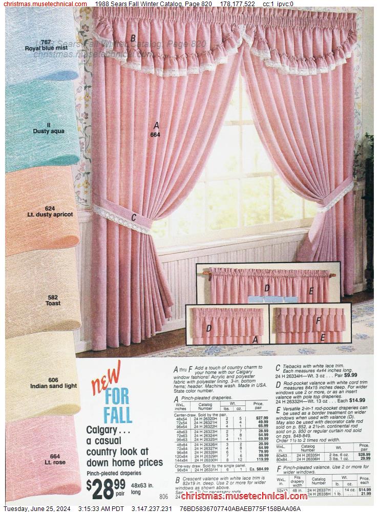 1988 Sears Fall Winter Catalog, Page 820