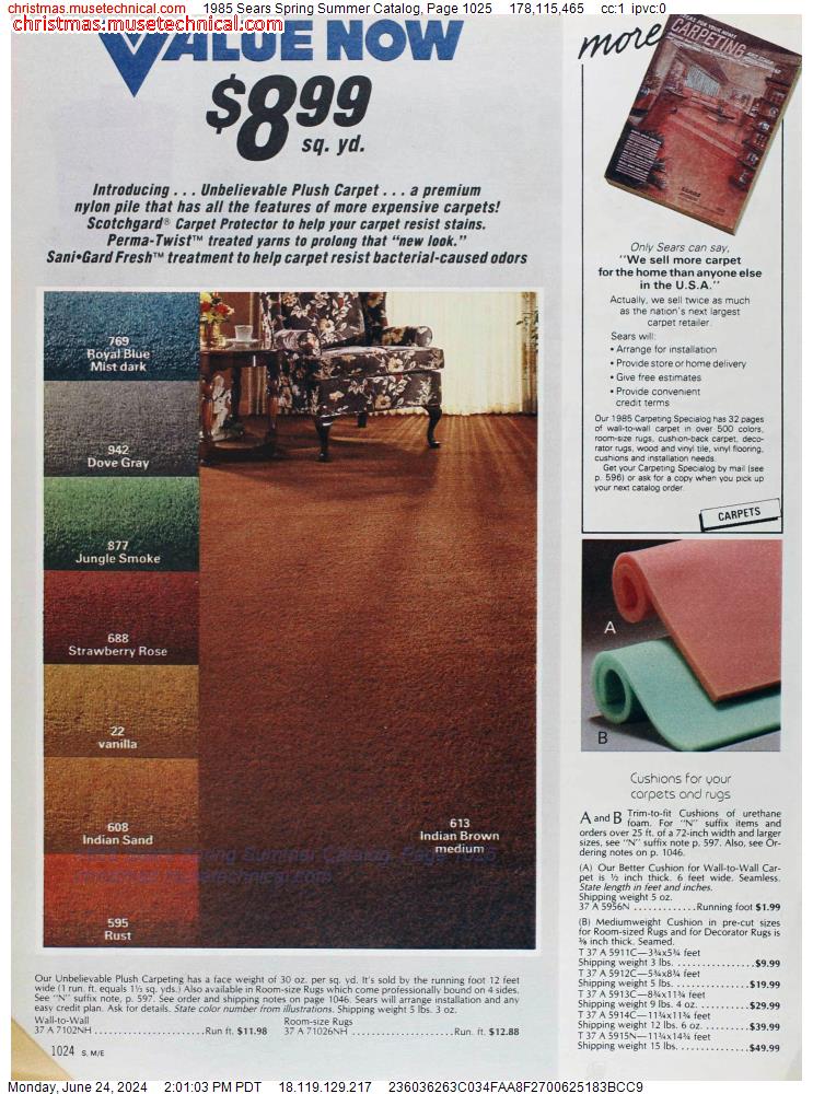 1985 Sears Spring Summer Catalog, Page 1025