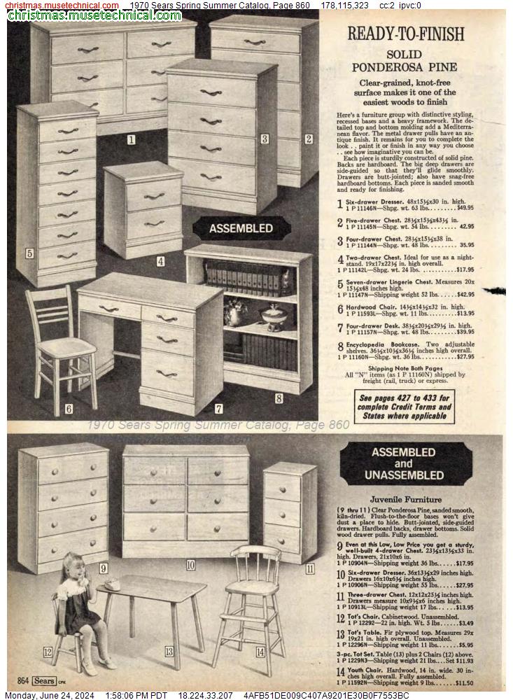 1970 Sears Spring Summer Catalog, Page 860