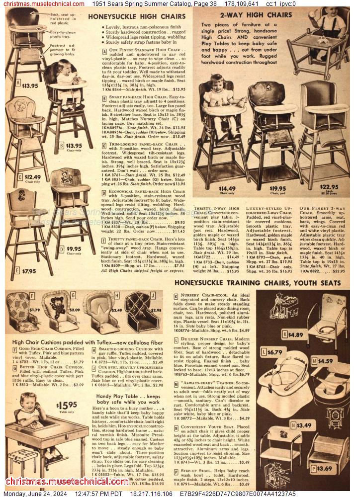 1951 Sears Spring Summer Catalog, Page 38