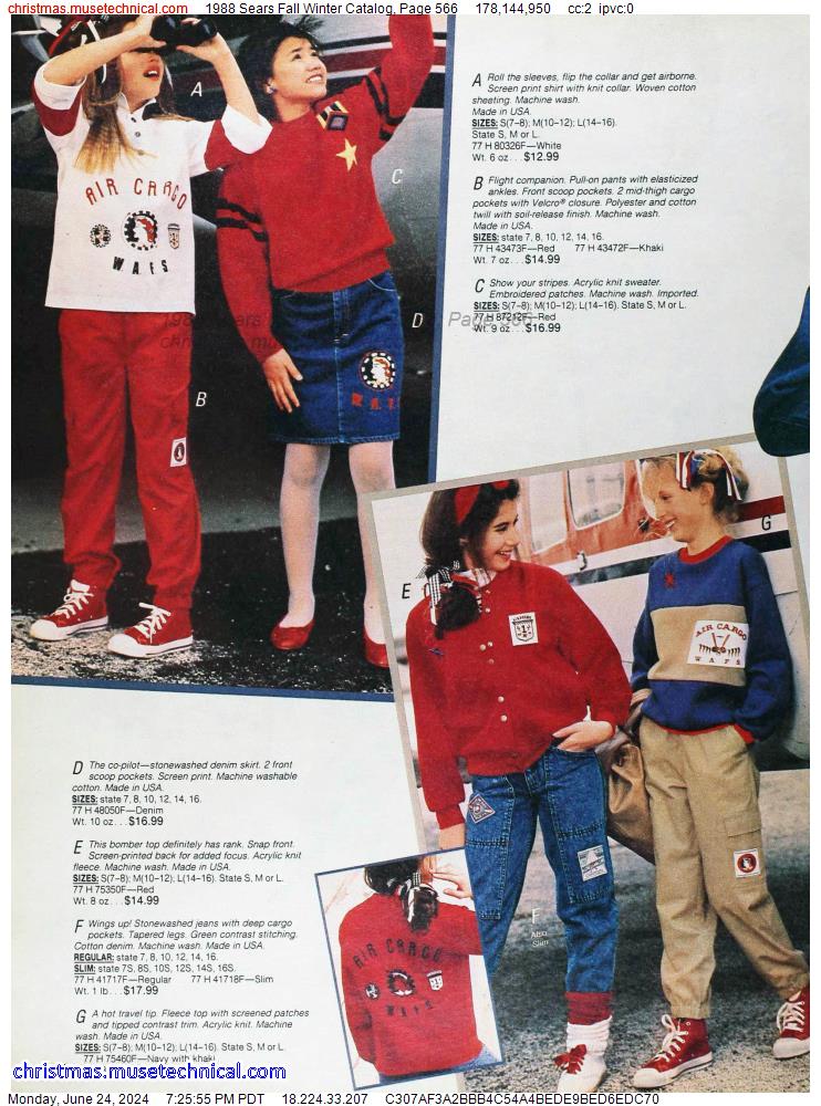 1988 Sears Fall Winter Catalog, Page 566