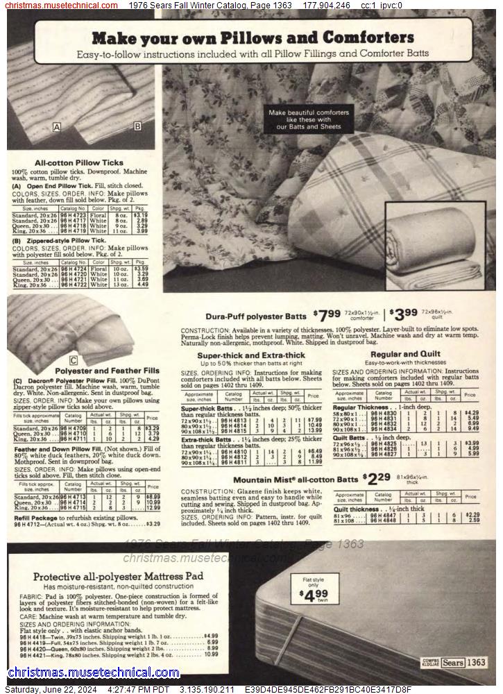1976 Sears Fall Winter Catalog, Page 1363