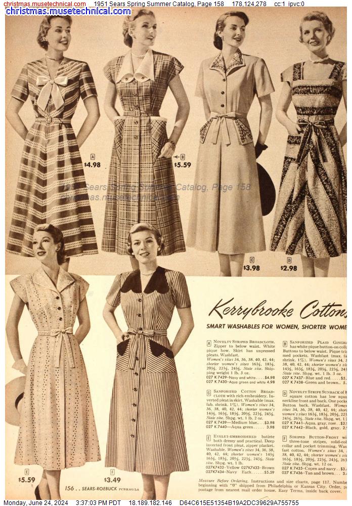 1951 Sears Spring Summer Catalog, Page 158