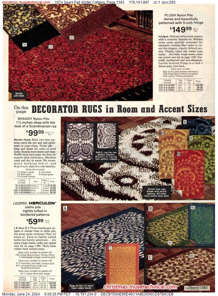 1974 Sears Fall Winter Catalog, Page 1383