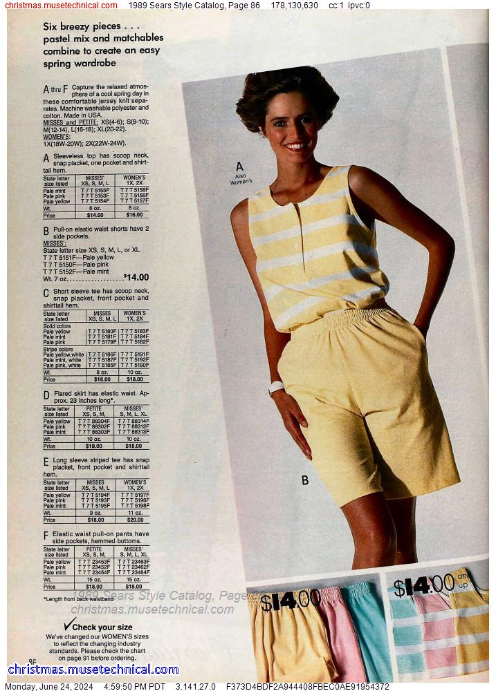 1989 Sears Style Catalog, Page 86