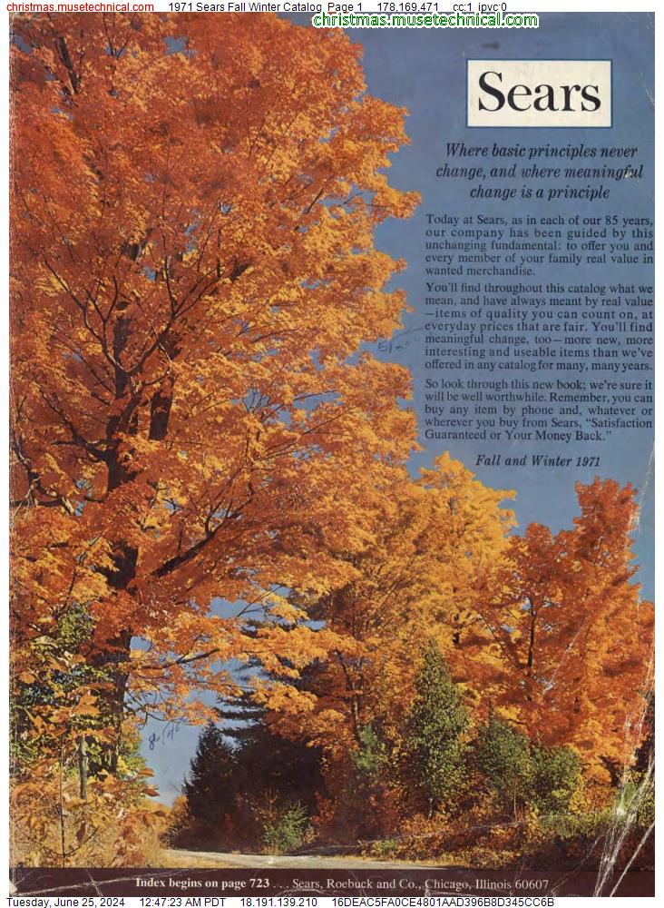 1971 Sears Fall Winter Catalog, Page 1