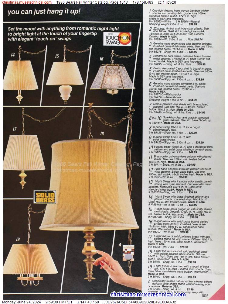 1986 Sears Fall Winter Catalog, Page 1013