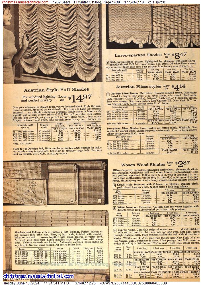 1962 Sears Fall Winter Catalog, Page 1438